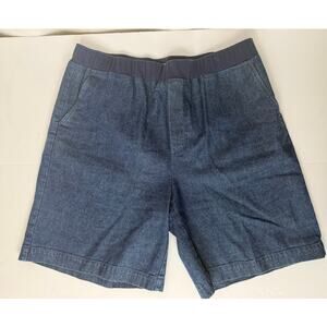 Orvis Pull-On Denim Shorts Elastic Waist Dark Wash Size M 10/12